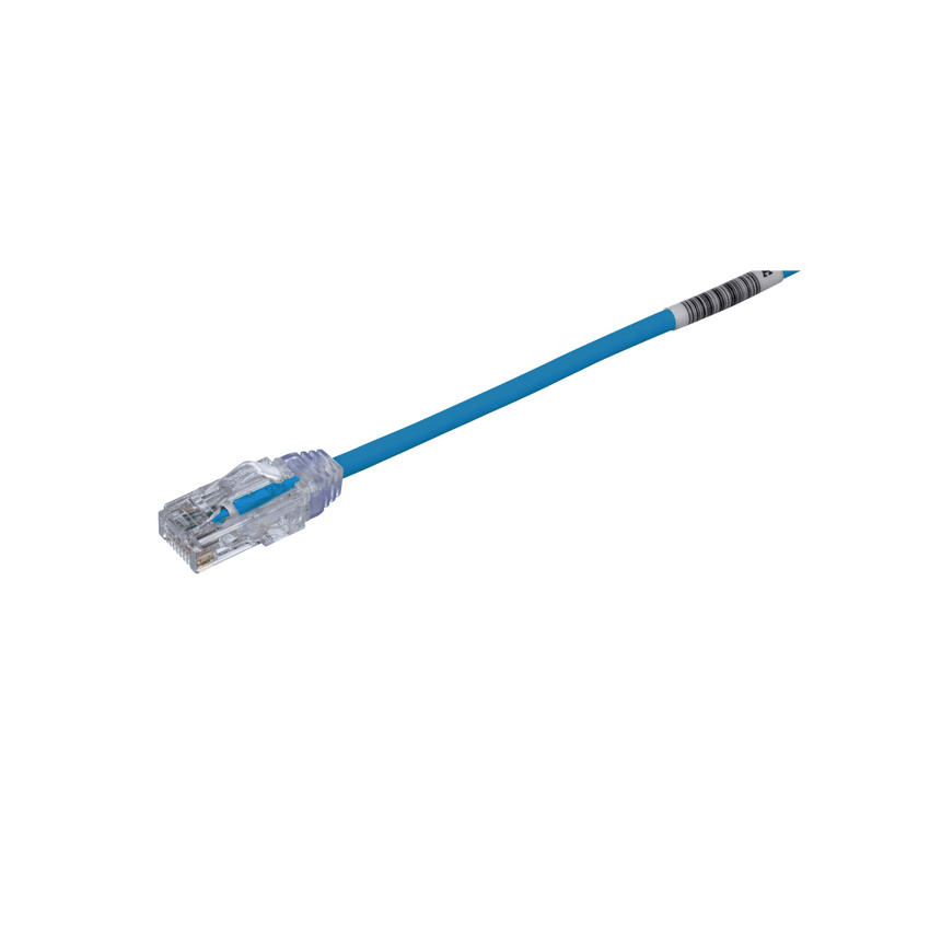 Cable de Parcheo TX6, UTP Cat6, Diámetro Reducido (28AWG), Color Azul, 100 ft