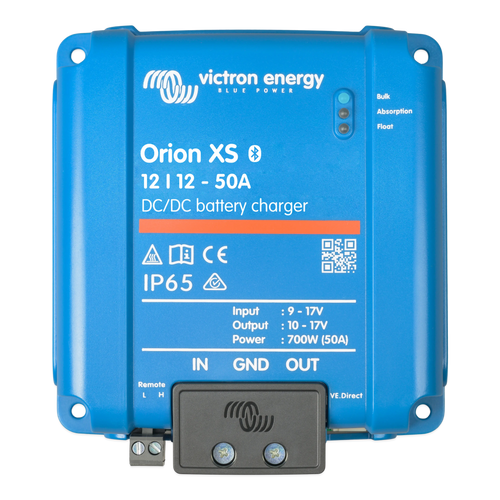 Orion XS 12/12-50 A / Cargador de Baterías CC-CC / 50 A 12 V / IP65 / Compatibilidad Alternador Inteligente / Para Bancos de Baterías de 500 Ah