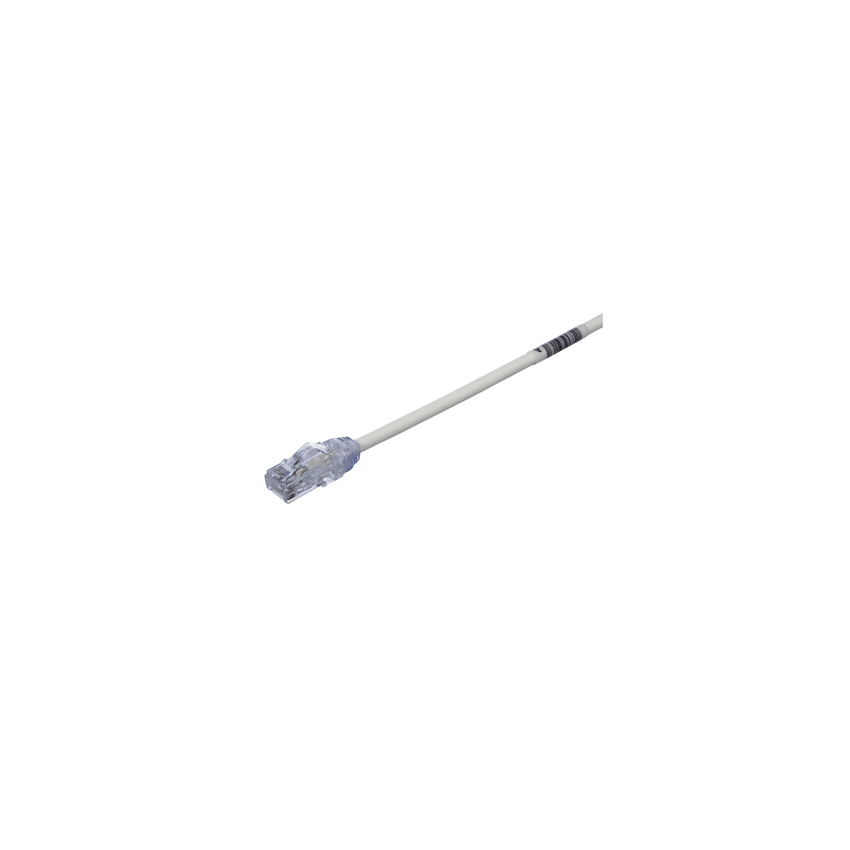 Cable de Parcheo UTP Cat6A, CM/LSZH, Diámetro Reducido (28AWG), Color Blanco Mate, 65 ft