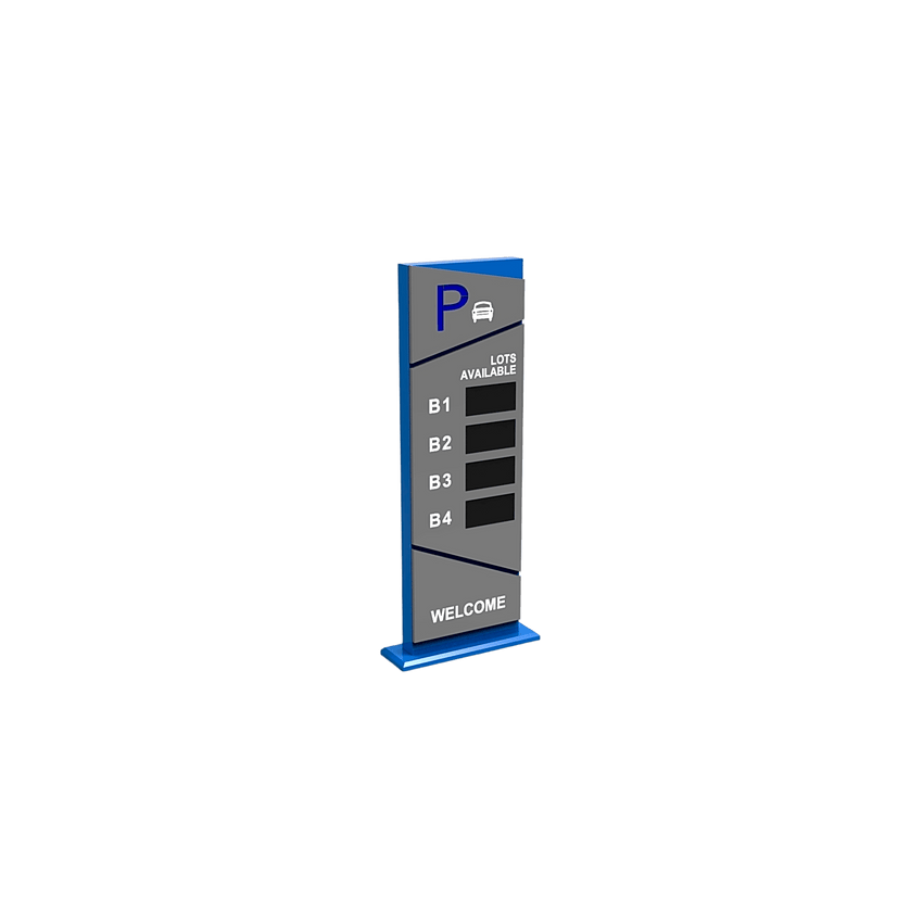 Pantalla Principal de Guía de Estacionamiento / 4 Módulos / Mensaje de Bienvenida / Uso con Aplicación de Guía de Estacionamiento