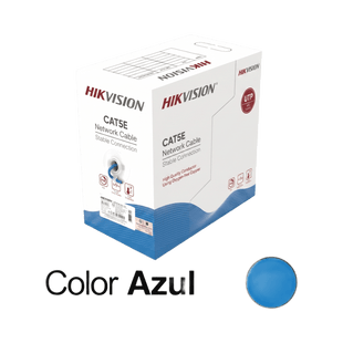 Bobina de Cable UTP 305 Metros (1000 Pies) / Cat5E (24 AWG) / Color Azul / PVC (CM) / Uso en Interior / 100% Cobre / Aplicaciones de CCTV y Redes de Datos