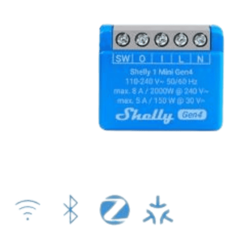 Mini Interruptor inteligente con Wi-Fi 2.4 / contacto seco /1 canal 8A, 110 - 240V / compatible con asistentes de voz