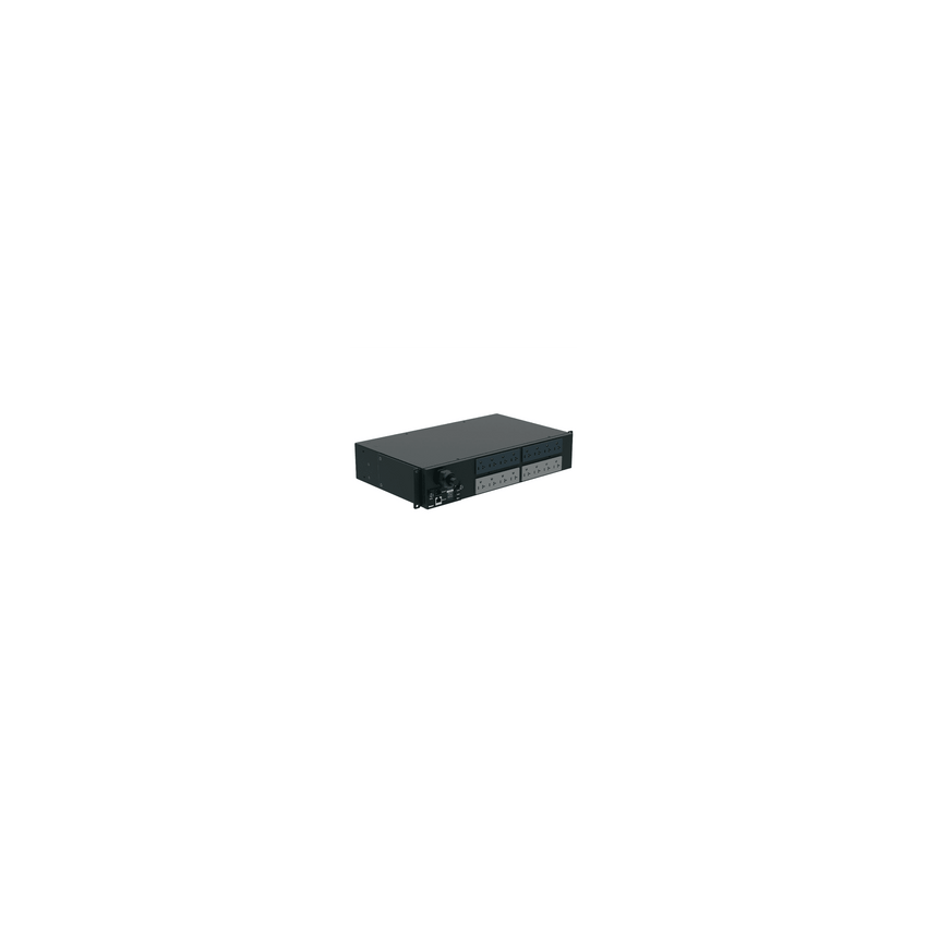 PDU Monitoreable (MI) para Distribución de Energía, Enchufe de Entrada NEMA L5-30P, Con 16 Salidas 5-20R, Horizontal 19 in, 120 Vca, 30 Amp, 2 UR