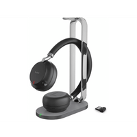 Diadema Inalambrica BH76 Plus With Charging Stand UC Black USB C/A de Yealink con ANC Híbrida y Estación de Carga Premium