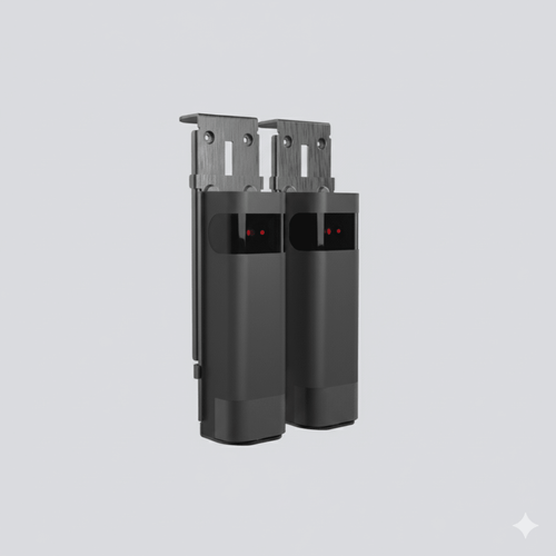 Haz Infrarrojo Inalámbrico ACCESS-PHW / Transmisor y Receptor Photo Beam / Triple Frecuencia 409-458 MHz / Alcance 20 Metros / Batería Litio 2300mAh / IP54 / Ajuste Angular -90° a +90° / Compatible Puertas Seccionales, Enrollables, C