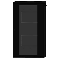 Gabinete Rackeable 24 UR / 19 Pulgadas / Puerta de Cristal / Acero Calibres 18 y 22 / Montaje en Pared / Capacidad de Carga 80 Kg / Pintura Electroestática Negra / Abatible 120° / Laterales Removibles