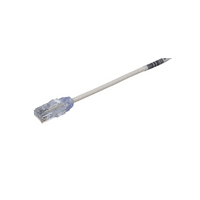 Cable de Parcheo TX6, UTP Cat6, Diámetro Reducido (28AWG), Color Blanco Mate, 7.62 Metros (25 Pies)
