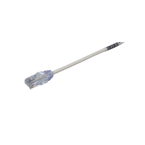 Cable de Parcheo TX6, UTP Cat6, Diámetro Reducido (28AWG), Color Blanco Mate, 7.62 Metros (25 Pies)