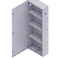 Gabinete para instalación de 4 Baterías , Fabricado en Lámina Galvanizada, Accesorios para poste (No incluidos)
