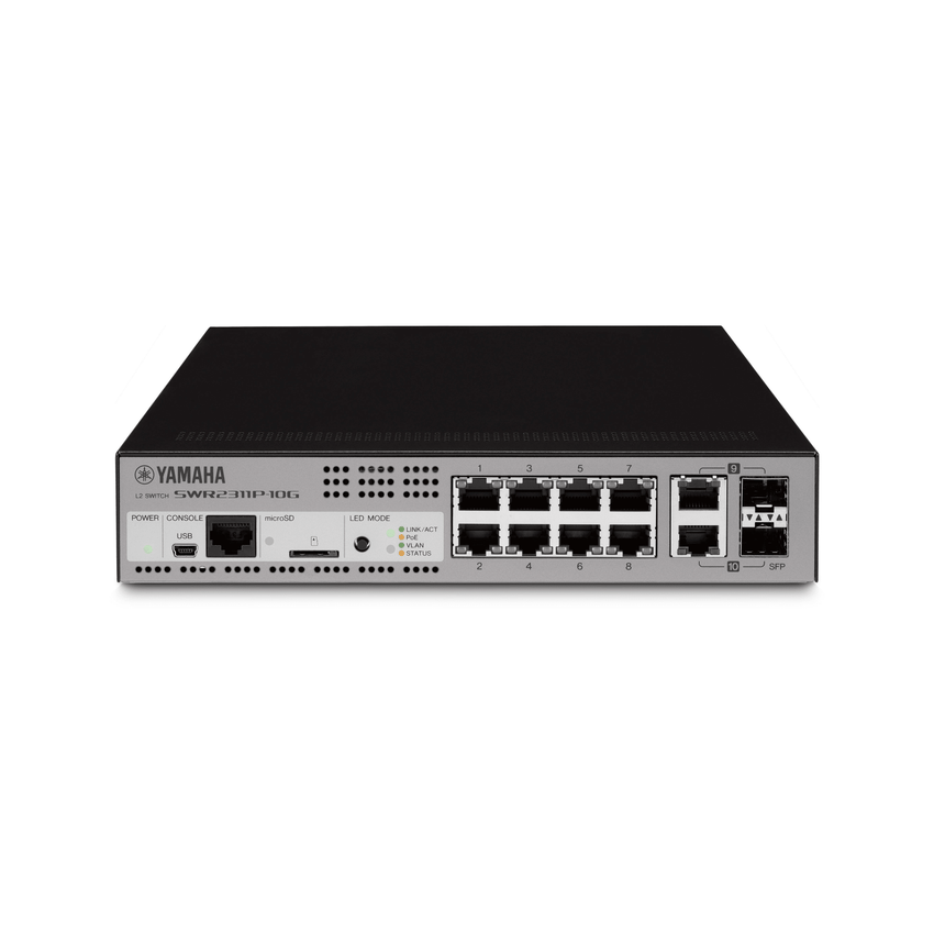 SWITCH DE RED L2 INTELIGENTE CON 10 PUERTOS POE AT 30W P/ DANTE