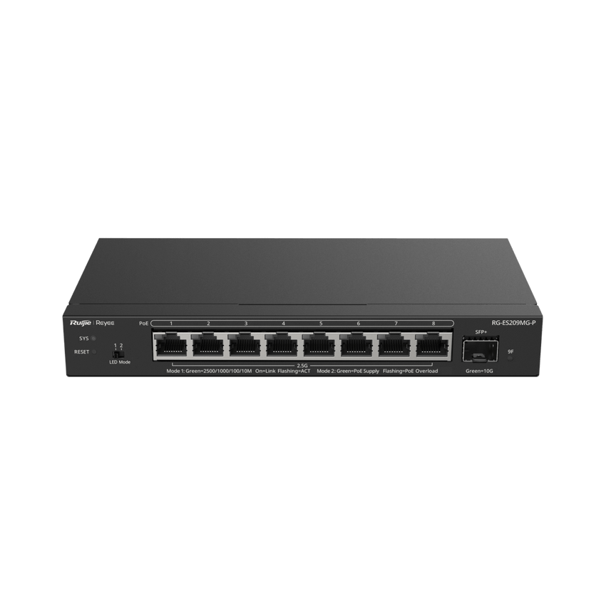 Switch Administrable Capa 2 con PoE++ Multi-Gigabit, 8 puertos 2.5Gb y 1 SFP+ 10G, hasta 130w estándar 802.3bt