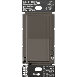 (RadioRa3) Atenuador táctil Sunnata Dimmer PRO color trufa, requiere cable neutro / soporta 250W LED