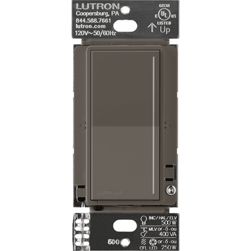 (RadioRa3) Atenuador táctil Sunnata Dimmer PRO color trufa, requiere cable neutro / soporta 250W LED