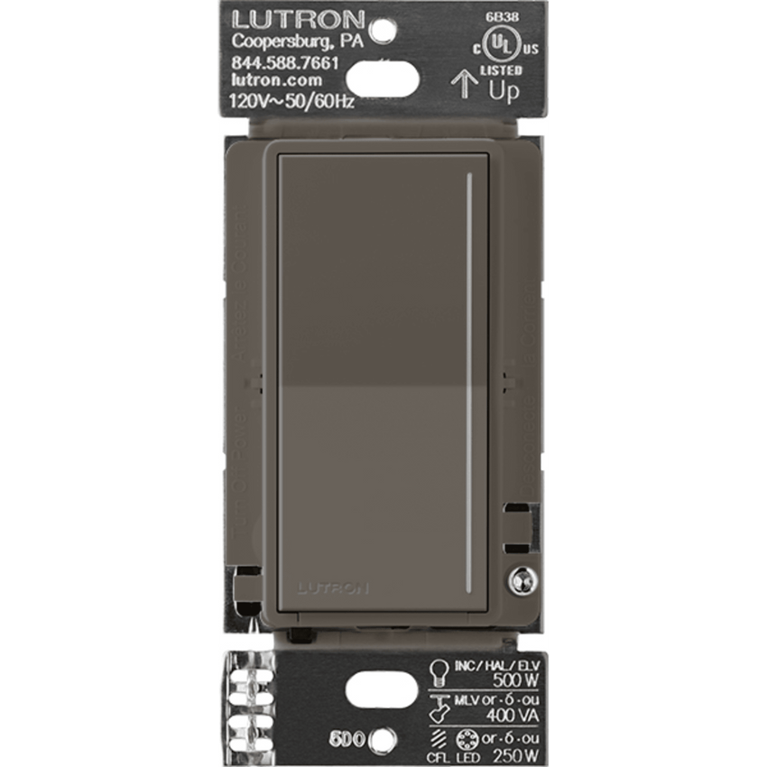 (RadioRa3) Atenuador táctil Sunnata Dimmer PRO color trufa, requiere cable neutro / soporta 250W LED