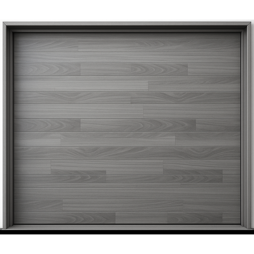 Puerta de Garage de Alta Calidad / Estilo Americano / Acabado Laminado PREMIUM / Color Gris / 12x8 Pies.