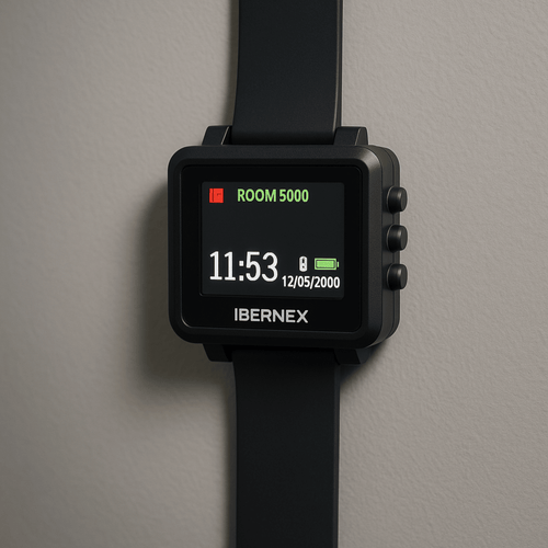 Reloj Receptor Inalámbrico de Muñeca / Display LCD a Color / Batería Recargable / Indicación Visual y Acústica de Alarmas / Almacena hasta 3000 Caracteres / Conexión Inalámbrica por Radiofrecuencia