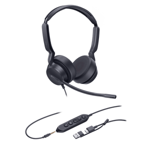 Diadema Alámbrica UH42 SE Dual de Yealink Certificada para Microsoft Teams con USB-C/A