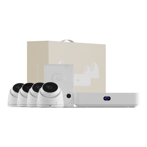 UniFi Protect UNVR Instant Kit – Solución Todo en Uno con NVR Instant, 4 Cámaras G5 Turret Ultra y Disco Duro de 1 TB para una Configuración Rápida y Sencilla