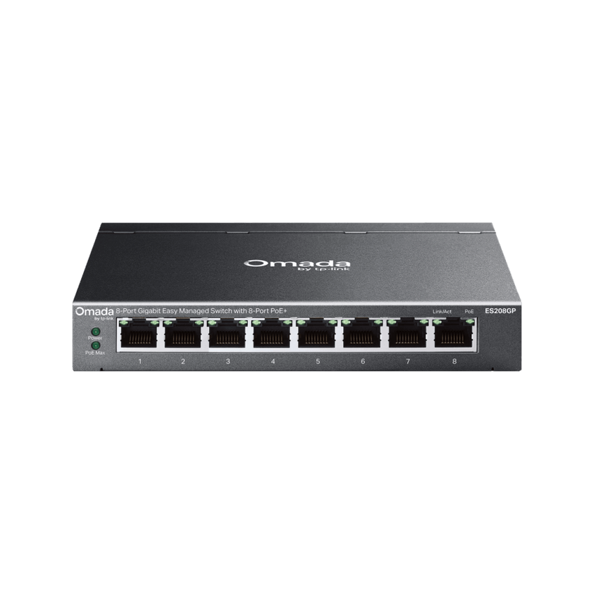 Switch Gigabit Easy Managed 8 Puertos / PoE+ 64W / Cloud Management Omada / 16 Gbps Switching / Fanless / Desktop-Wall Mount