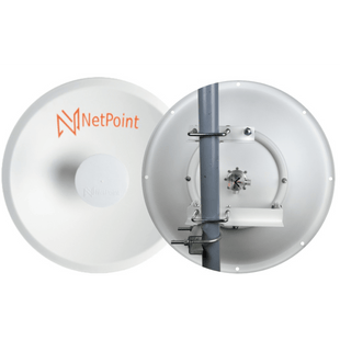 1 Antena Direccional Dual-Polaridad Alto Rendimiento / diámetro  de 39.6 cm / 4.9-7.2 GHz / Ganancia 27 dBi / SLANT de 45 ° o 90 °  / Conector N-Hembra / Montaje, jumpers y radomo incluidos.