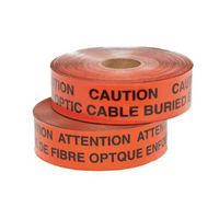 Cinta de peligro subterráneo, Color rojo, Material Aluminio, 304.8m, Leyenda: PRECAUCIÓN: LÍNEA ELÉCTRICA ENTERRADA DEBAJO