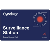 Licencias de Dispositivos de Vigilancia Synology | Paquete de 4 Licencias | Compatibilidad con Cámaras IP, Módulos de E/S, Altavoces IP | Gestión Centralizada CMS | Licencias Predeterminadas Incluidas.
