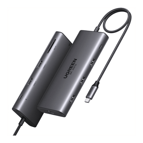 Docking Station USB-C Hub 10 en 1 UGREEN Revodok Pro 210 / Dual HDMI 4K 60Hz y 8K 30Hz / 3 Puertos USB-A + USB-C 3.0 / Carga PD 100W / Ethernet Gigabit 1000M / Lector Tarjetas SD y TF / Compatible Windows y macOS