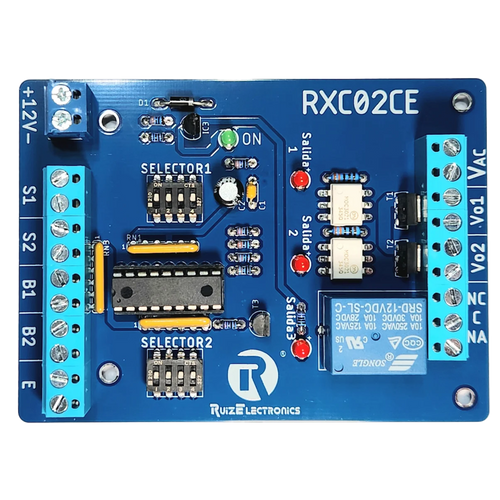Controlador de Esclusas 2 Puertas / Alimentación 12VDC / Temporizadores Programables 0-30 seg / Entradas NC y NA / Salidas de Pulso 2 seg / Función Emergencia