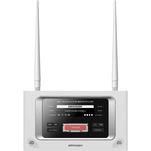 (HikFire) Panel Inalámbrico de Detección de Incendio (Gateway LoRa) / Pantalla LCD Táctil / Comunicación hasta 2 km / Gestión de 128 Dispositivos / Encriptación AES128 / Integración a HikCentral Professiona