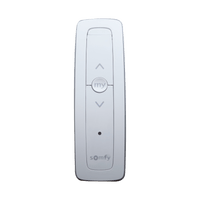Control remoto 1 canal para motores de persiana Somfy con señal inalámbrica, instrucciones: sube, baja y detener, con posición favorita programada.