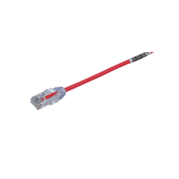 Cable de Parcheo TX6, UTP Cat6, Diámetro Reducido (28AWG), Color Rojo, 7.62 Metros (25 Pies)