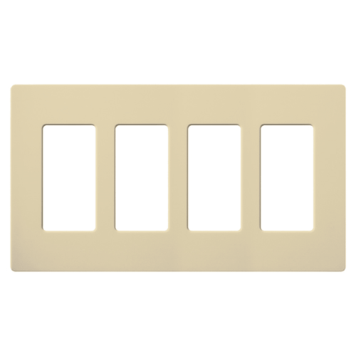 Placa de pared 4 espacios, color blanco, para atenuador (dimmer), switch ó control remoto PICO inalámbrico
