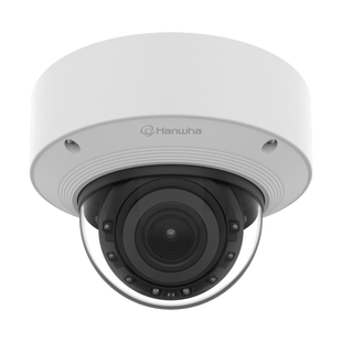 Cámara Domo AI IR 5MP / Motorizado Varifocal 3.3~9.3mm / Doble NPU / Análisis Inteligente / WDR 120dB / IR 50m / IP52 IK10 / PoE / Wisenet 9