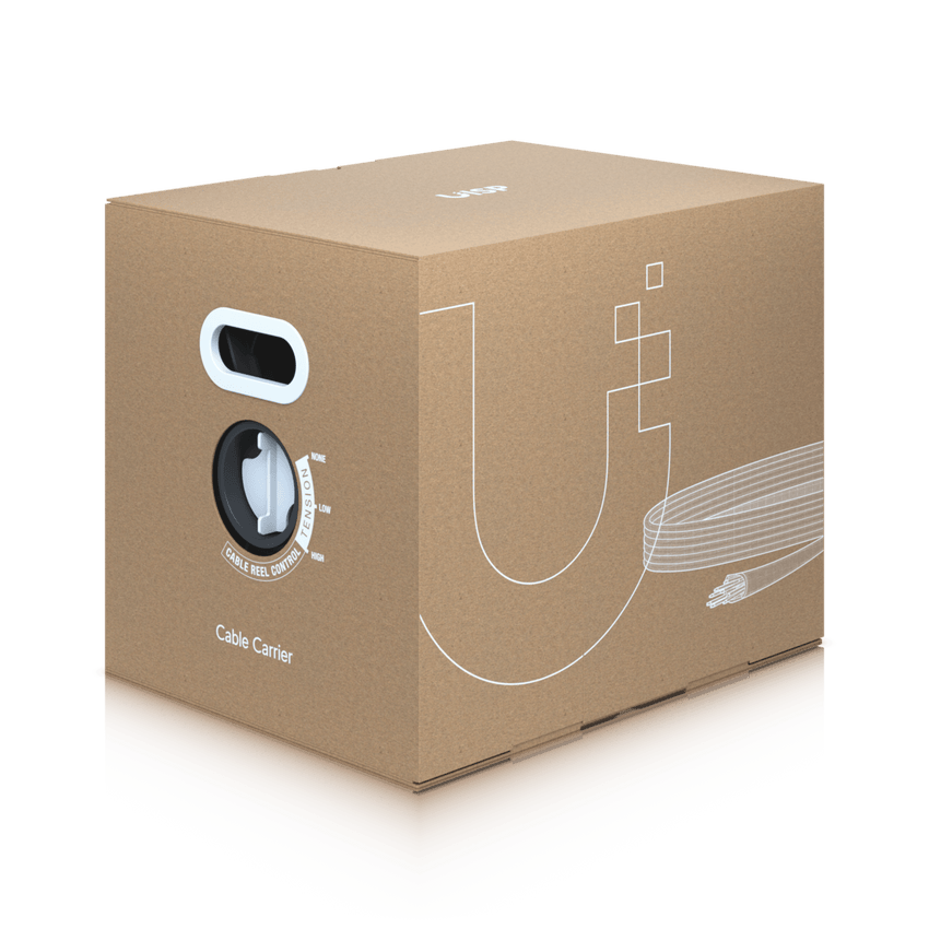 UISP Cable Carrier - Bobina de 305 Metros (1000 Pies) de Cable Ethernet de Grado Industrial con Protección Contra Daños Ambientales y Descargas Electrostáticas Color Negro