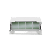 Distribuidor de Fibra Óptica para 144 empalmes, con 144 acopladores SC/APC y 144 pigtails, 19", 5 UR