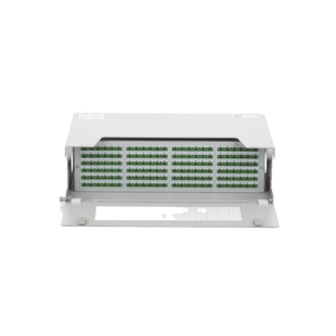 Distribuidor de Fibra Óptica para 144 empalmes, con 144 acopladores SC/APC y 144 pigtails, 19", 5 UR