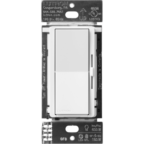 (Caseta Wireless) DIVA Atenuador de pared. Aumenta/Disminuye Intensidad de Iluminación.  No requiere cable neutro. 150W LED / 600W INC/HAL