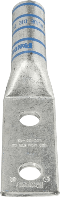 Zapata de compresión LCC400-12-6 para cal. 400 Kcmil, Doble barreno para tornillo prisionero de 1/2, Espaciado de orificios 44.5mm, 1 Pz