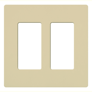 Placa de pared 2 espacios, para atenuador (dimmer), apagador ó control remoto inalámbrico LUTRON.