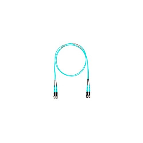 Jumper de Fibra Óptica Multimodo 50/125 OM4, SC-SC Duplex, OFNR (Riser), Color Aqua, 3 Metros