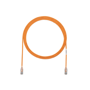 Cable de Parcheo TX6, UTP Cat6, Diámetro Reducido (28AWG), Color Narnaja, 0.30 Metros (1 Pie)