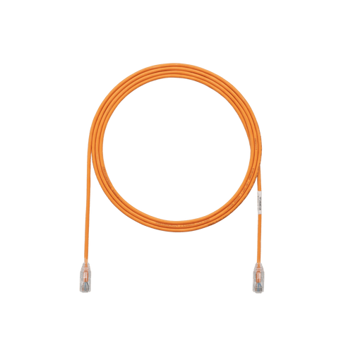 Cable de Parcheo TX6, UTP Cat6, Diámetro Reducido (28AWG), Color Narnaja, 0.30 Metros (1 Pie)