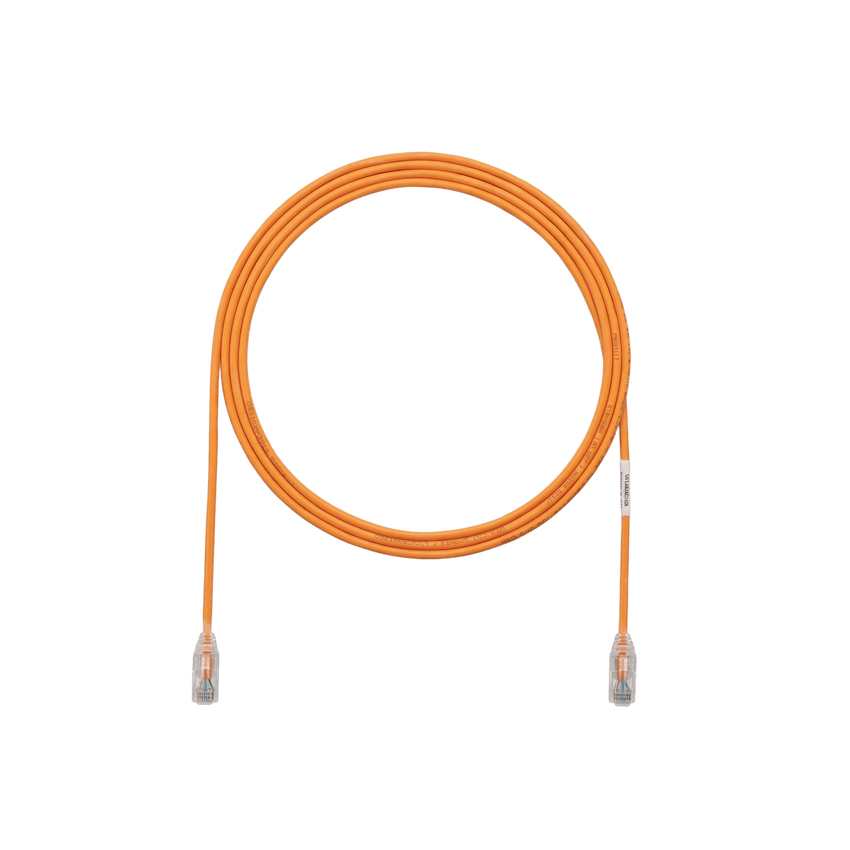 Cable de Parcheo TX6, UTP Cat6, Diámetro Reducido (28AWG), Color Narnaja, 0.30 Metros (1 Pie)