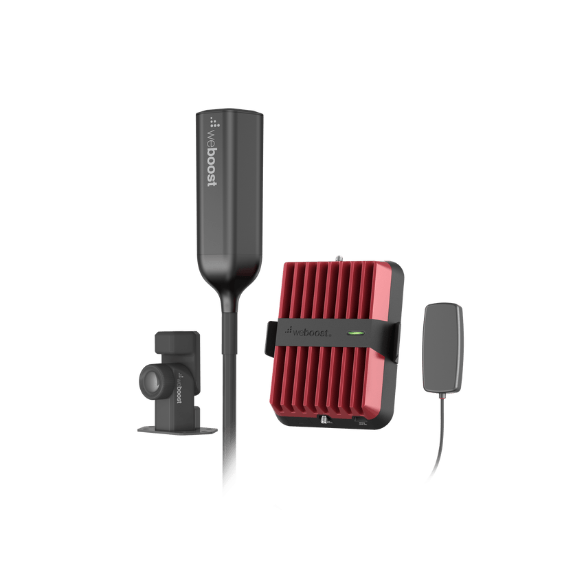 Kit Amplificador Celular Drive Reach Overland para Vehículos Todo Terreno / Llamadas y Datos 2G, 3G y 4G  / Amplificación 32X / Tribanda (B5, B2/25 y B4) / Ganancia Máxima 50 dB / Antena Omnidireccional plegable.