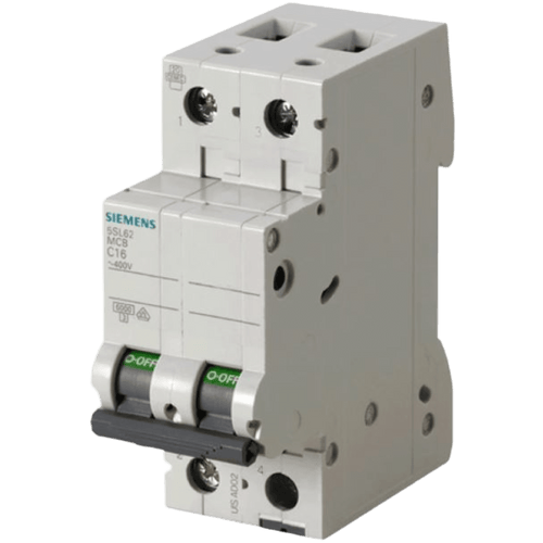 Interruptor Riel Dinn Tipo 5SL6, 2 polos, 25 amp