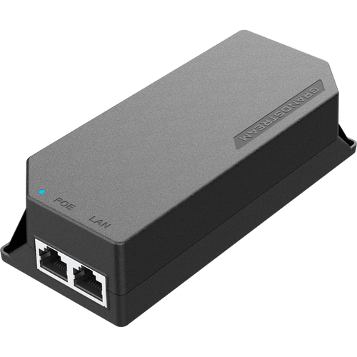 PoE Injector Grandstream 60W MultiGigabit / Compatible con IEEE 802.3af/at/bt / 1x 2.5Gbps RJ45 LAN IN / 1x 2.5Gbps RJ45 LAN OUT con PoE 60W / 100~240VAC / 54VDC / Plug-and-Play / FCC, CE, RCM, IC