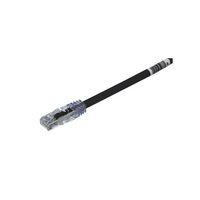 Cable de Parcheo UTP, Cat6A, 24 AWG, CM, Color Negro, 0.3 Metros (1 Pie)