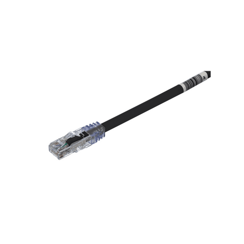 Cable de Parcheo UTP, Cat6A, 24 AWG, CM, Color Negro, 0.3 Metros (1 Pie)