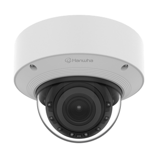 Cámara Domo AI IR 5MP / Motorizado Varifocal 3.3~9.3mm / Doble NPU / Análisis Inteligente / WDR 120dB / IR 50m / IP52 IK10 / PoE / Wisenet 9