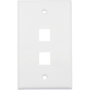 Placa de Pared (Face Plate) / 2 Puertos / Color Blanco / Caja con 20 Piezas / ABS